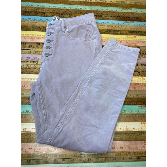 We The FREE People Pants 27 Lilac Corduroy Stretchy Skinny Pants Button Fly - Picture 5 of 15
